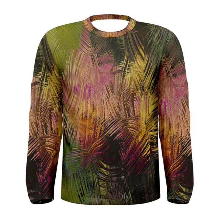 Abstract Brush Strokes In A Floral Pattern  Men s Long Sleeve Tee