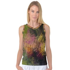 Abstract Brush Strokes In A Floral Pattern  Women s Basketball Tank Top by Simbadda