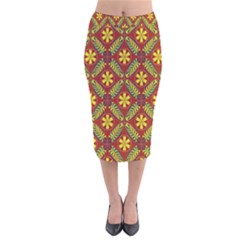 Beautiful Abstract Pattern Background Wallpaper Seamless Velvet Midi Pencil Skirt