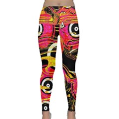 Abstract Clutter Pattern Baffled Field Classic Yoga Leggings by Simbadda