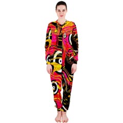 Abstract Clutter Pattern Baffled Field Onepiece Jumpsuit (ladies)  by Simbadda