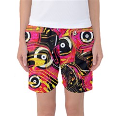 Abstract Clutter Pattern Baffled Field Women s Basketball Shorts by Simbadda