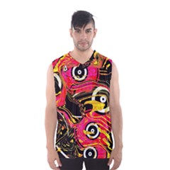 Abstract Clutter Pattern Baffled Field Men s Basketball Tank Top by Simbadda