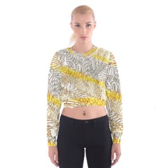 Abstract Composition Pattern Women s Cropped Sweatshirt by Simbadda