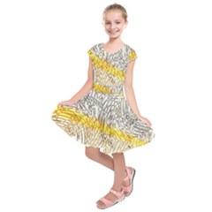 Abstract Composition Pattern Kids  Short Sleeve Dress