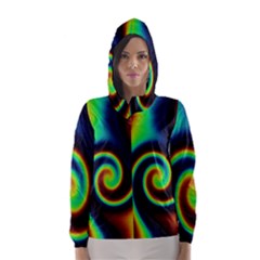 Background Colorful Vortex In Structure Hooded Wind Breaker (women) by Simbadda