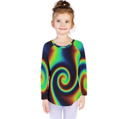 Background Colorful Vortex In Structure Kids  Long Sleeve Tee