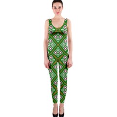 Digital Computer Graphic Seamless Geometric Ornament Onepiece Catsuit by Simbadda