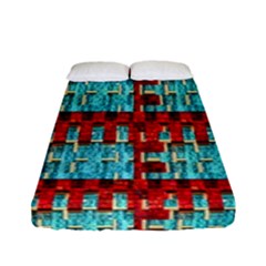 Architectural Abstract Pattern Fitted Sheet (full/ Double Size) by Simbadda