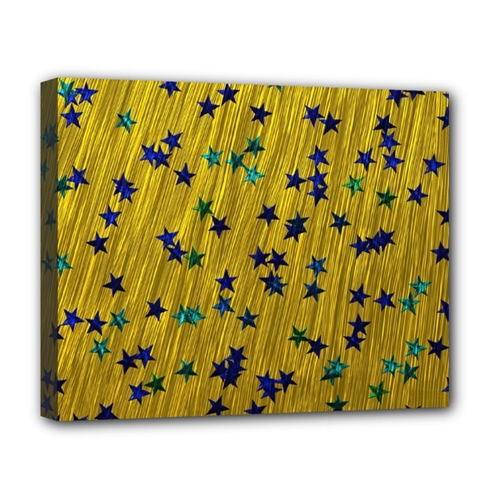 Abstract Gold Background With Blue Stars Deluxe Canvas 20  x 16  