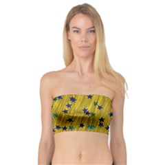 Abstract Gold Background With Blue Stars Bandeau Top