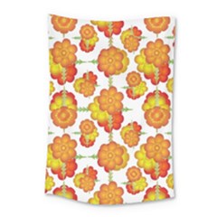 Colorful Stylized Floral Pattern Small Tapestry by dflcprints