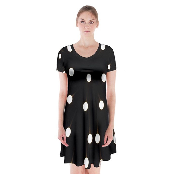 Lamps Abstract Lamps Hanging From The Ceiling Short Sleeve V-neck Flare Dress