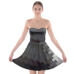 Abstract Pattern Moving Transverse Strapless Bra Top Dress by Simbadda