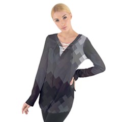 Abstract Pattern Moving Transverse Women s Tie Up Tee by Simbadda