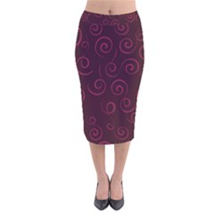 Pattern Velvet Midi Pencil Skirt