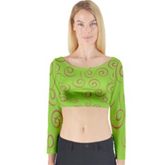 Pattern Long Sleeve Crop Top