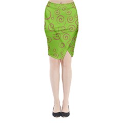 Pattern Midi Wrap Pencil Skirt