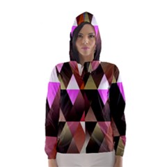 Triangles Abstract Triangle Background Pattern Hooded Wind Breaker (women) by Simbadda