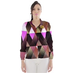 Triangles Abstract Triangle Background Pattern Wind Breaker (women) by Simbadda