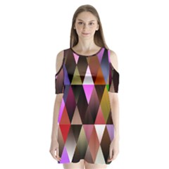 Triangles Abstract Triangle Background Pattern Shoulder Cutout Velvet  One Piece