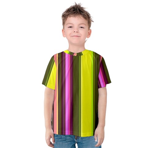 Stripes Abstract Background Pattern Kids  Cotton Tee by Simbadda