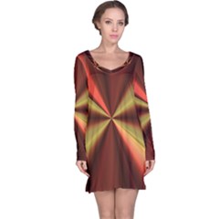 Copper Beams Abstract Background Pattern Long Sleeve Nightdress