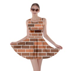 Brick Brown Line Texture Skater Dress by Mariart