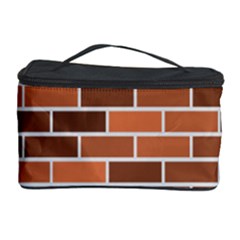 Brick Brown Line Texture Cosmetic Storage Case by Mariart