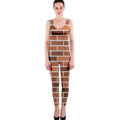 Brick Brown Line Texture Onepiece Catsuit by Mariart