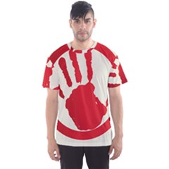 Bloody Handprint Stop Emob Sign Red Circle Men s Sport Mesh Tee