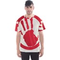 Bloody Handprint Stop Emob Sign Red Circle Men s Sport Mesh Tee View1