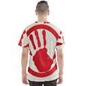 Bloody Handprint Stop Emob Sign Red Circle Men s Sport Mesh Tee View2