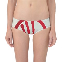 Bloody Handprint Stop Emob Sign Red Circle Classic Bikini Bottoms by Mariart