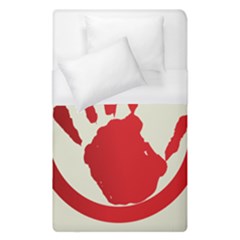 Bloody Handprint Stop Emob Sign Red Circle Duvet Cover (single Size)