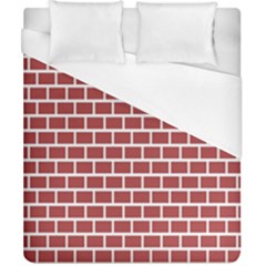 Brick Line Red White Duvet Cover (california King Size) by Mariart