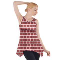 Brick Line Red White Side Drop Tank Tunic by Mariart