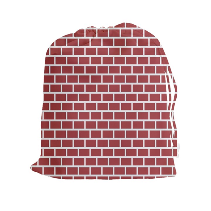 Brick Line Red White Drawstring Pouches (XXL)