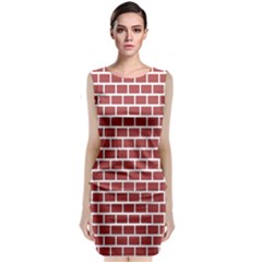 Brick Line Red White Classic Sleeveless Midi Dress by Mariart