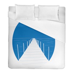 Bridge Sea Beack Blue White Duvet Cover (full/ Double Size) by Mariart