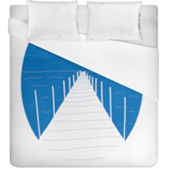 Bridge Sea Beack Blue White Duvet Cover (king Size) by Mariart