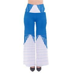 Bridge Sea Beack Blue White Pants by Mariart