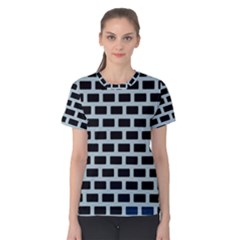 Bricks Black Blue Line Women s Cotton Tee