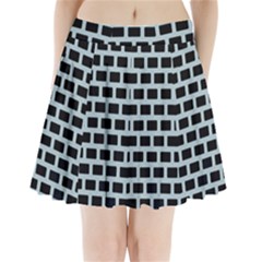 Bricks Black Blue Line Pleated Mini Skirt by Mariart