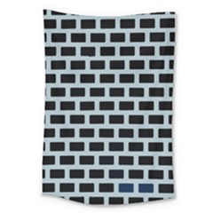 Bricks Black Blue Line Large Tapestry by Mariart