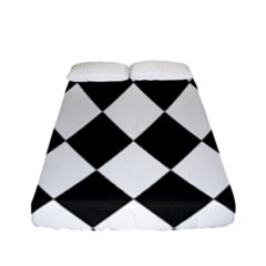 Broken Chevron Wave Black White Fitted Sheet (full/ Double Size) by Mariart