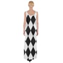 Broken Chevron Wave Black White Maxi Thigh Split Dress View2