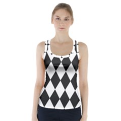 Broken Chevron Wave Black White Racer Back Sports Top by Mariart