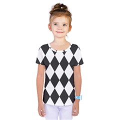 Broken Chevron Wave Black White Kids  One Piece Tee