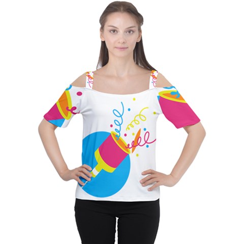 Celebration Injecting Women s Cutout Shoulder Tee by Mariart